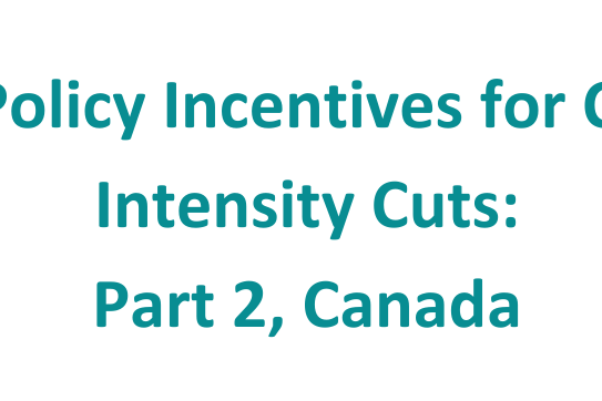 New Policy Incentives Part 2 Canada