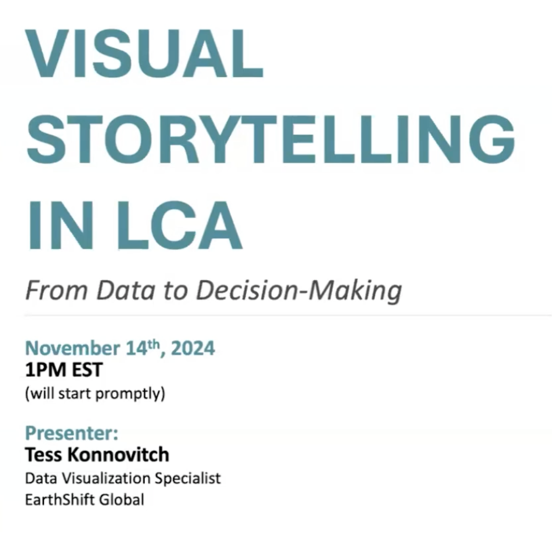 Visual Storytelling in LCA