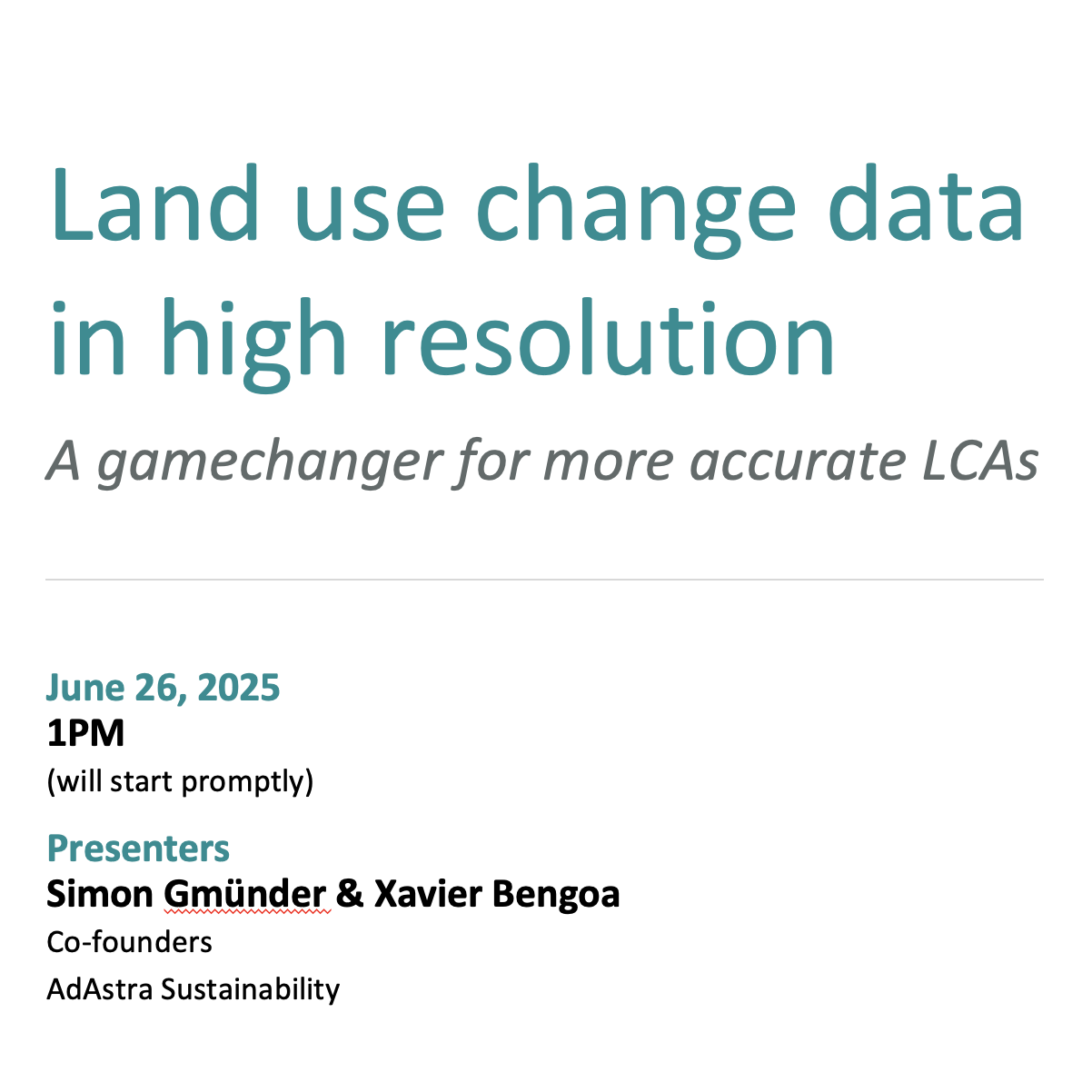 Land Use Change Data in High Resolution