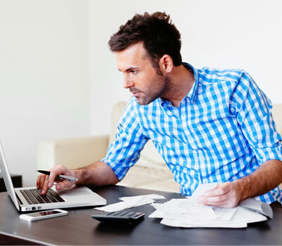 man working on laptop